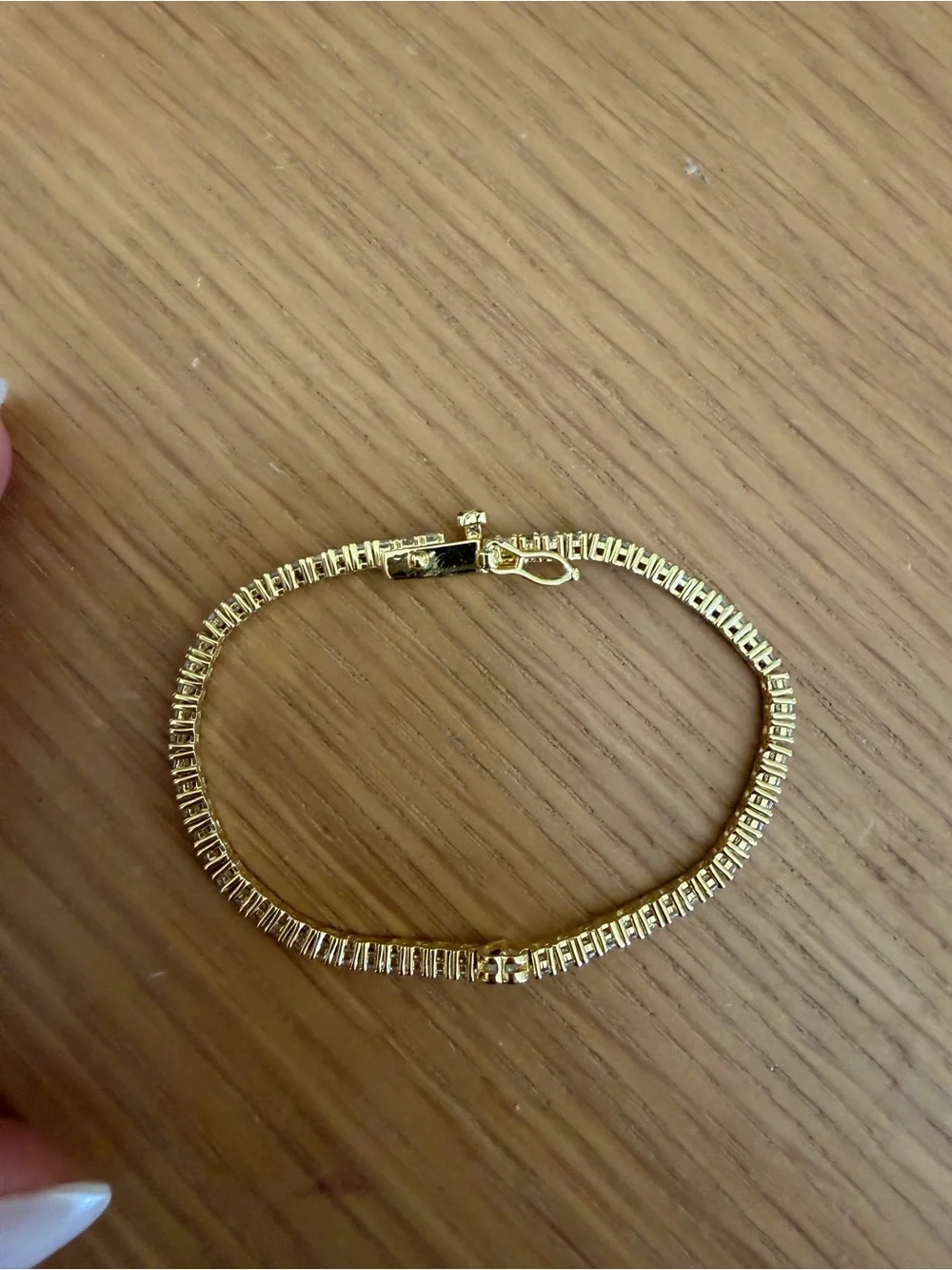 Sami Jewels Gold Bezel Heart Tennis Bracelet 6.25”